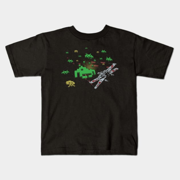 Star Invaders Kids T-Shirt by Azafran